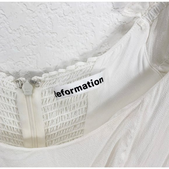 Reformation Gimlet Dress Gown Maxi Ivory Wedding Off Shoulder Size 0 - Picture 5 of 5